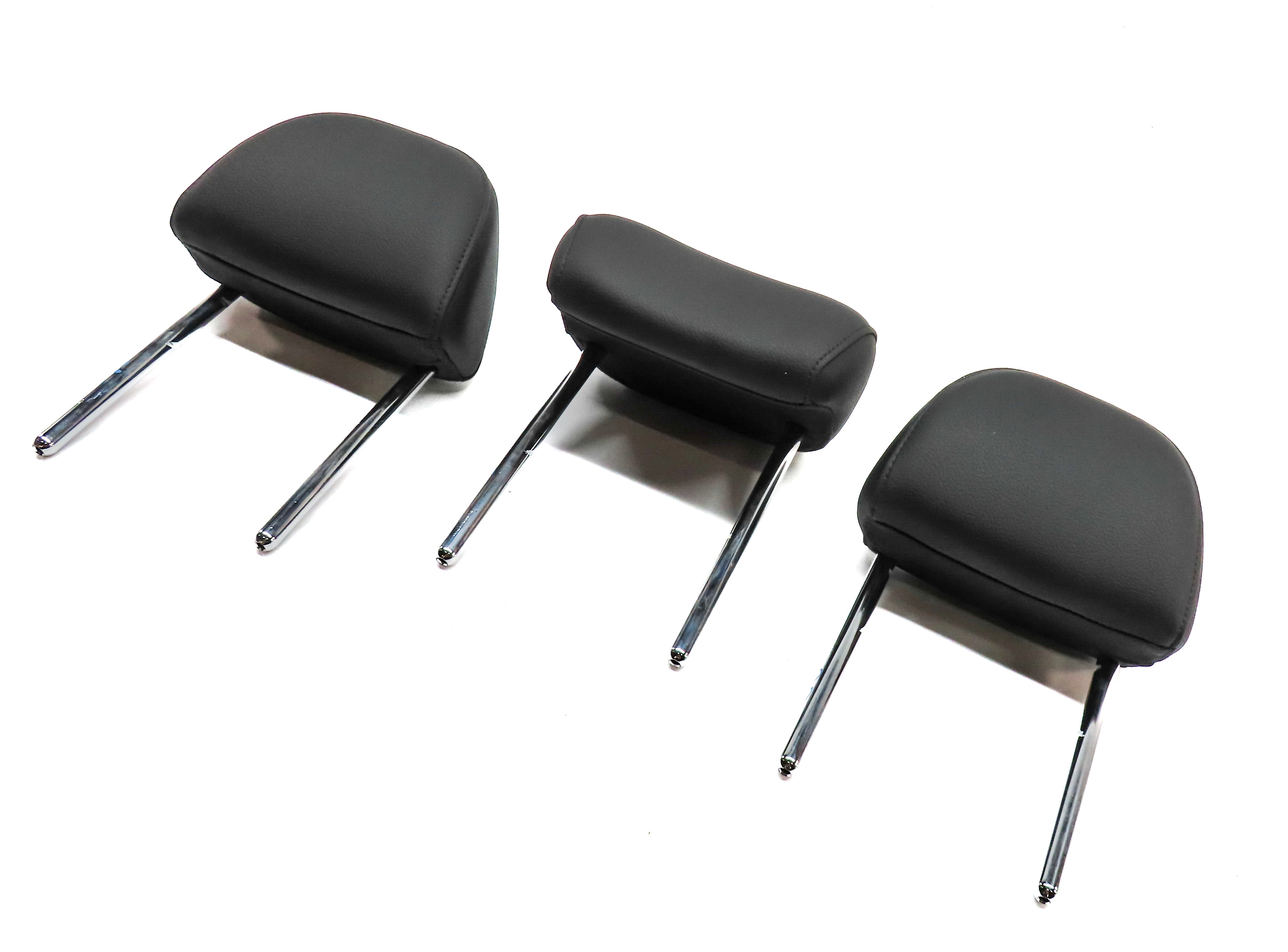 17-19 AUDI A4 ALLROAD (B9 8W) REAR SEAT LEFT CENTER RIGHT HEADREST SET-3 (Black) — exact item pictured